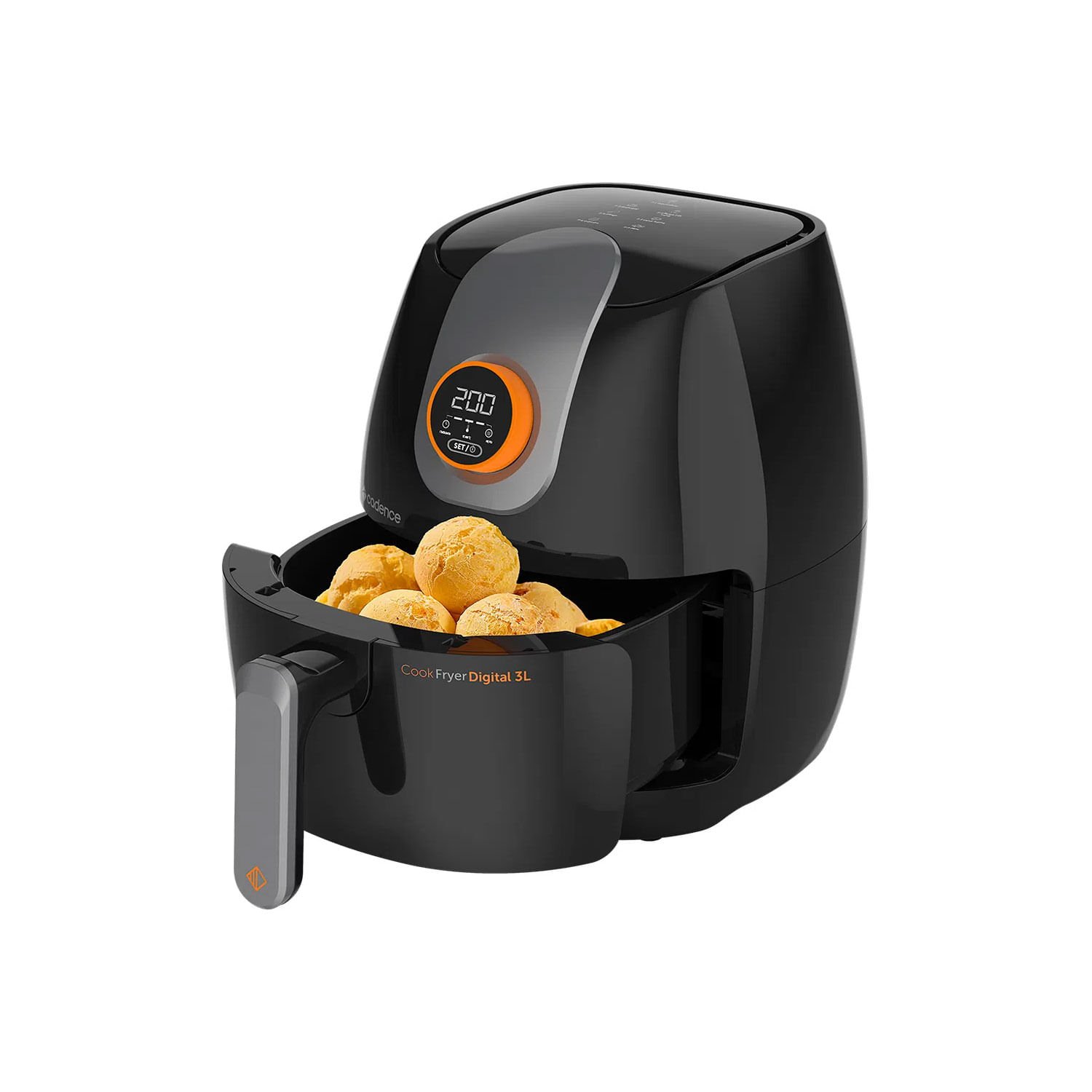 Fritadeira sem Óleo Contrast Cook Fryer Digital 3L Preta - Cadence