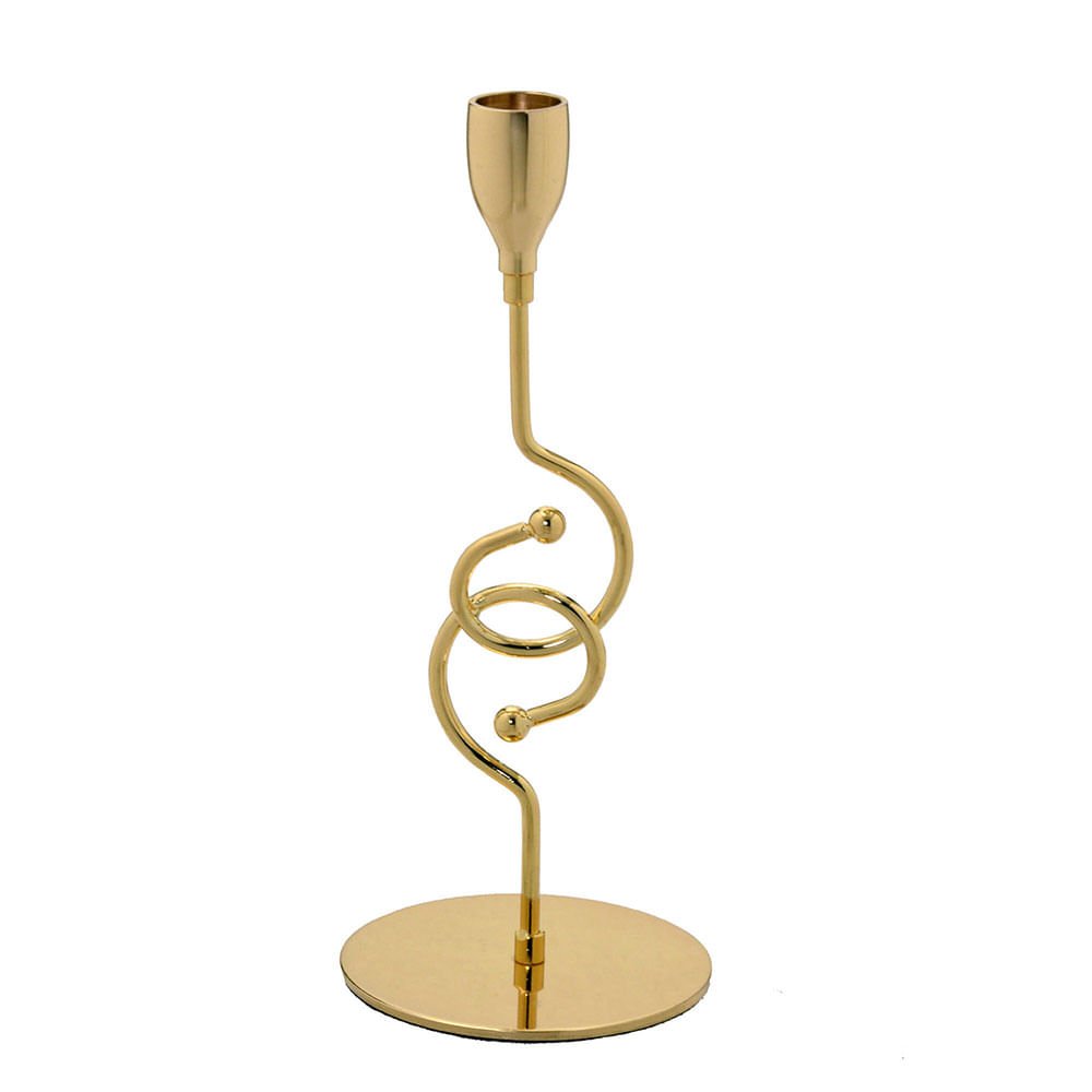 Castiçal Dourado Curve 24cm Espressione - Camicado