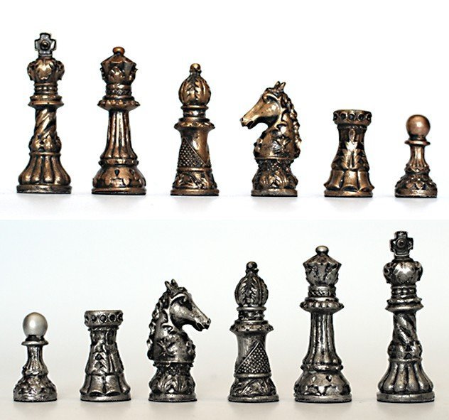 6 peças de xadrez coloridas - Concreto