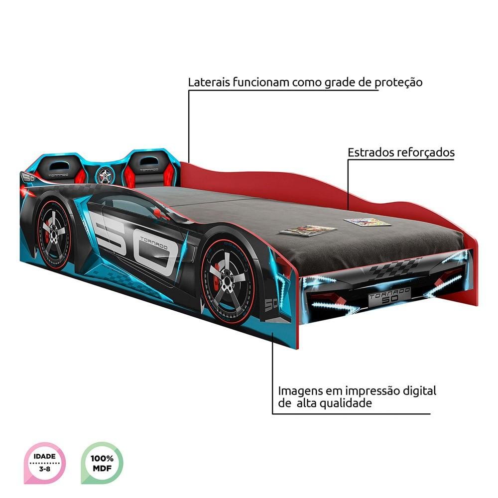 Cama Infantil Carro Solteiro Menino Criança Mini Carrinho Criança