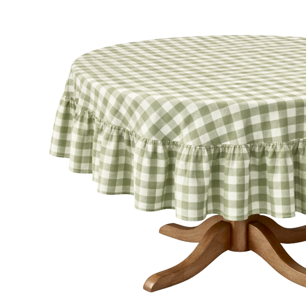 Toalha de Mesa Charm Redonda Xadrez c/ Babados