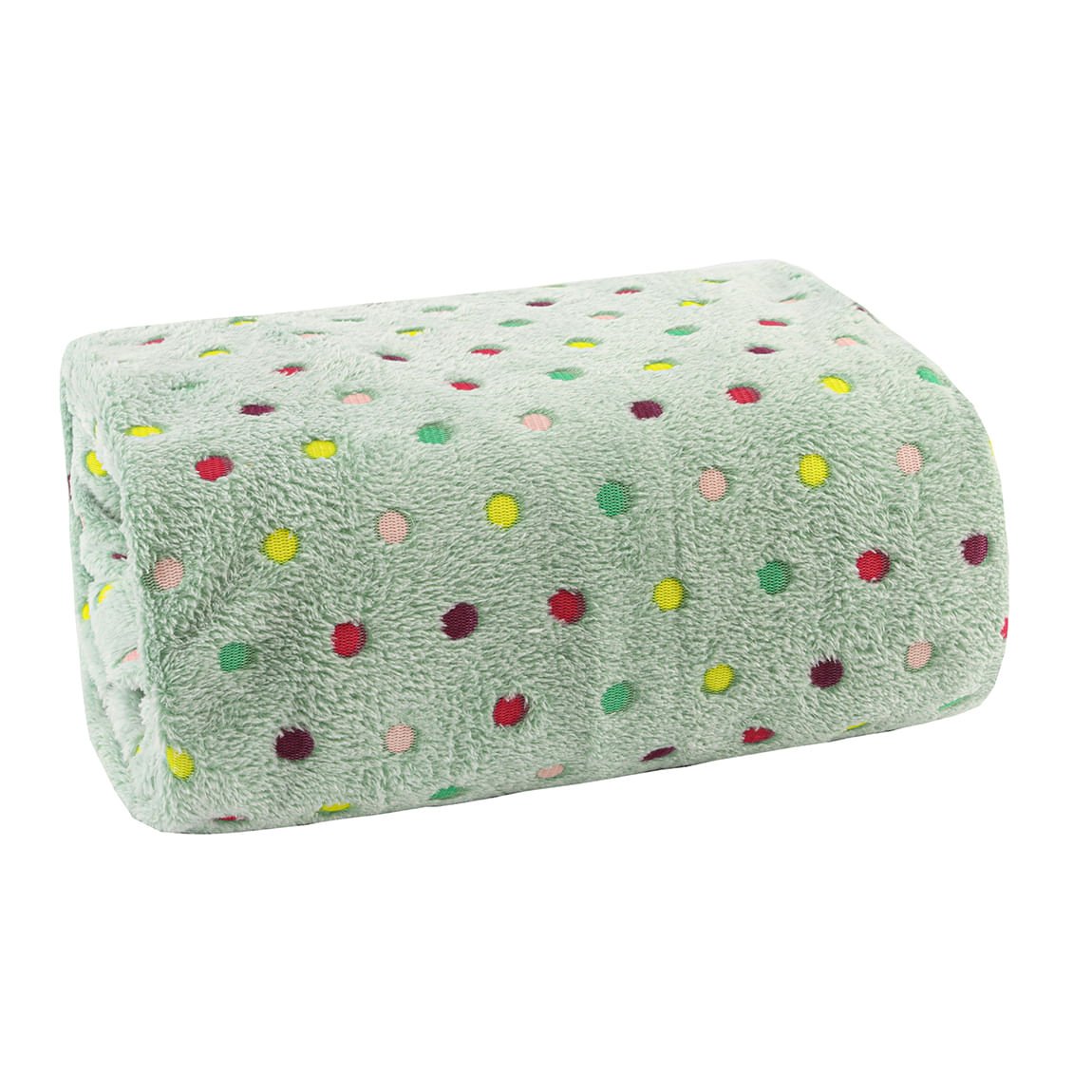 MANTA CASAL FLANNEL BORDADO - POÁ VERDE