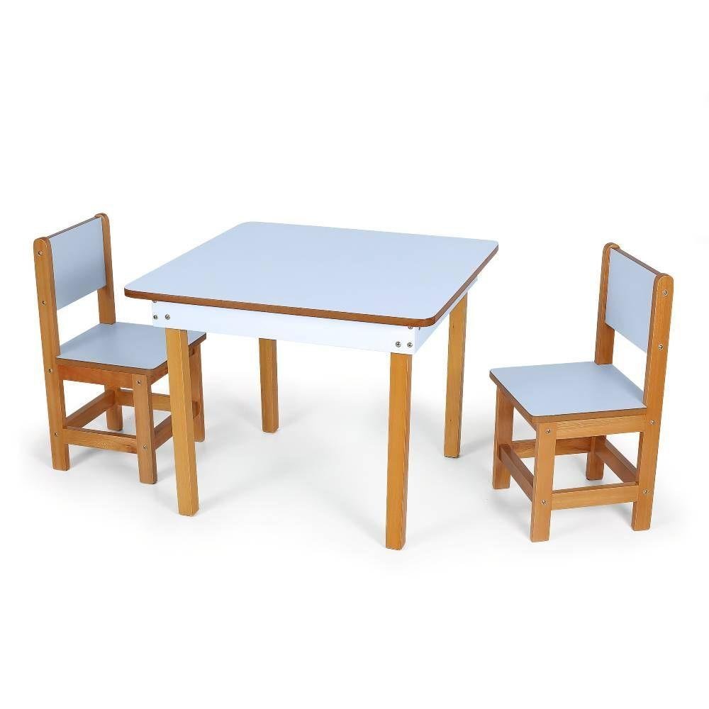 Mesa Infantil Com 2 Cadeiras Em Madeira E Mdf Lara Azul - Camicado