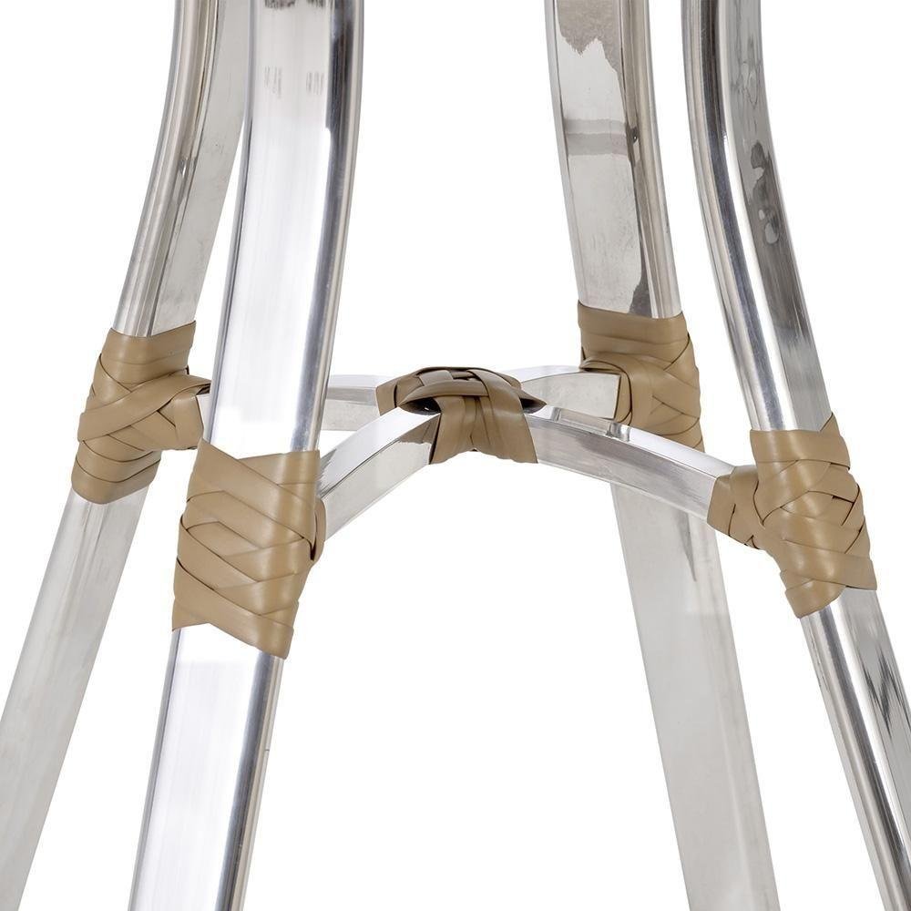 Jogo Cadeira De Jantar Em Alumínio E Fibra Estofado Impermeavel 6 Unidades  Marmore Z18 - Camicado