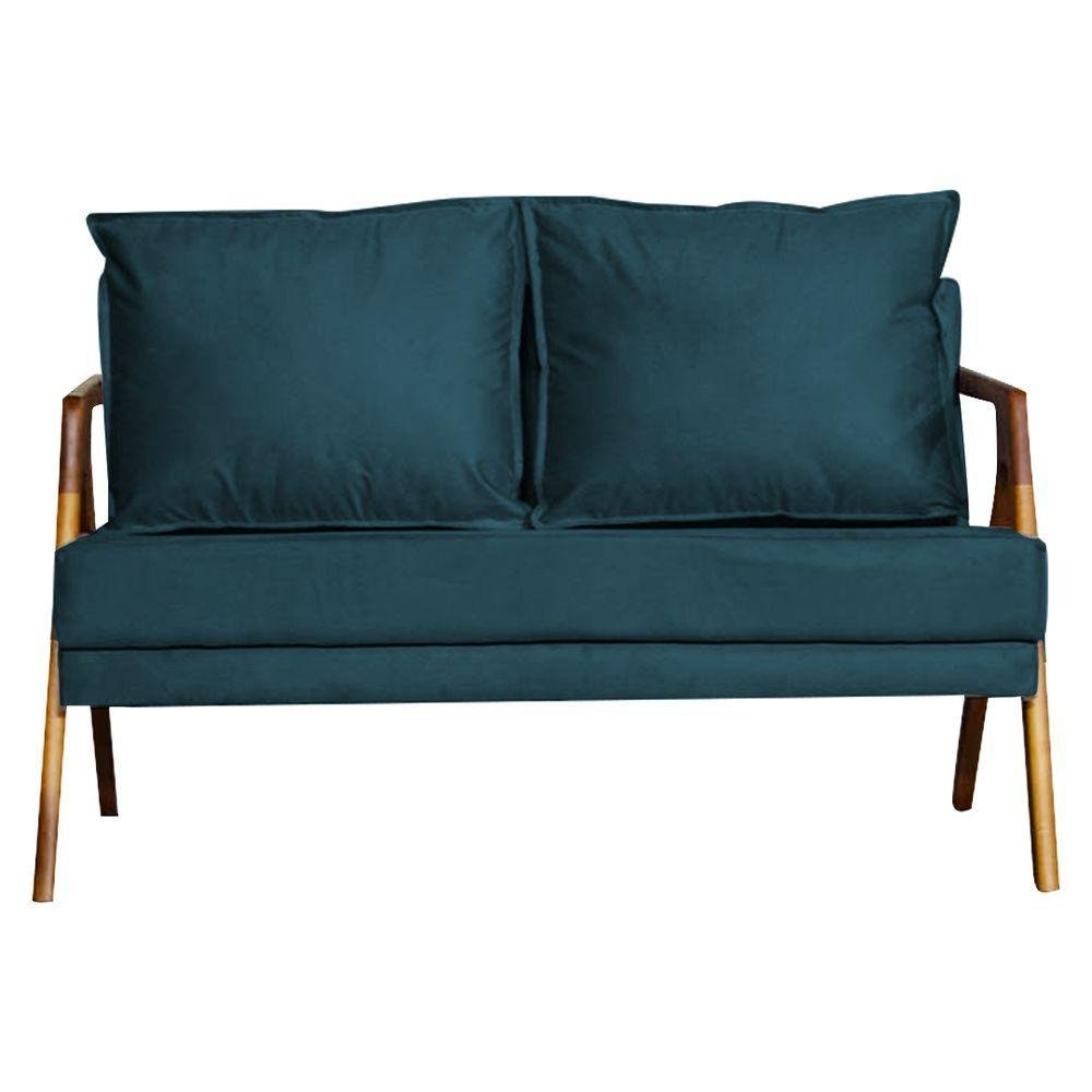 Sofa 2 Lugares Namoradeira Mona Decorativa Azul Royal Camicado