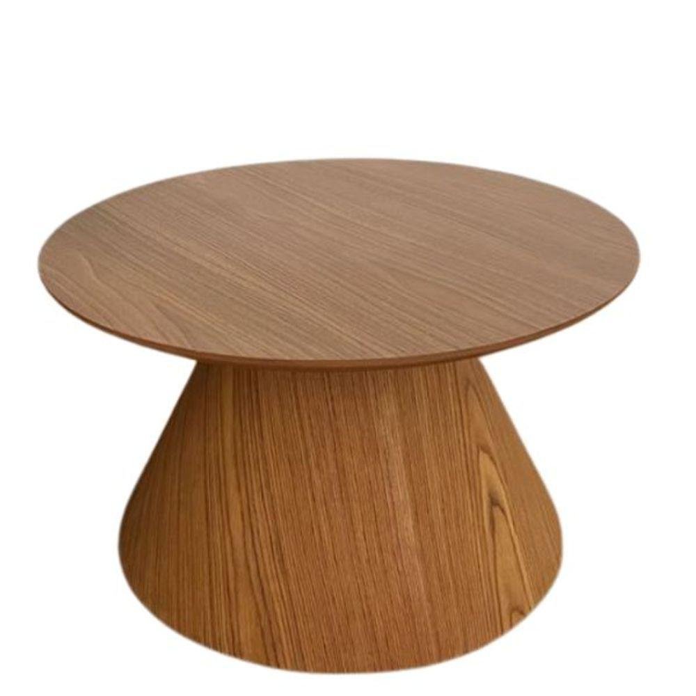 Mesa Cone De Centro Redonda 60Cm Tampo Freijó Marrom - Camicado