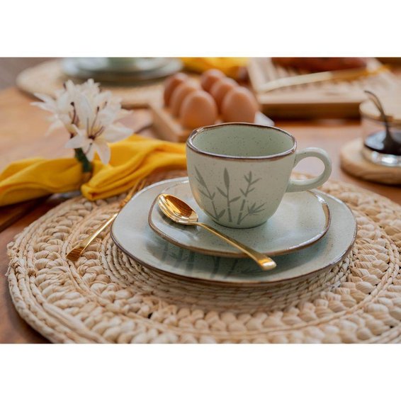 Jogo De Jantar Em Porcelana Ryo Com 30 Peças Oxford Bambu Camicado