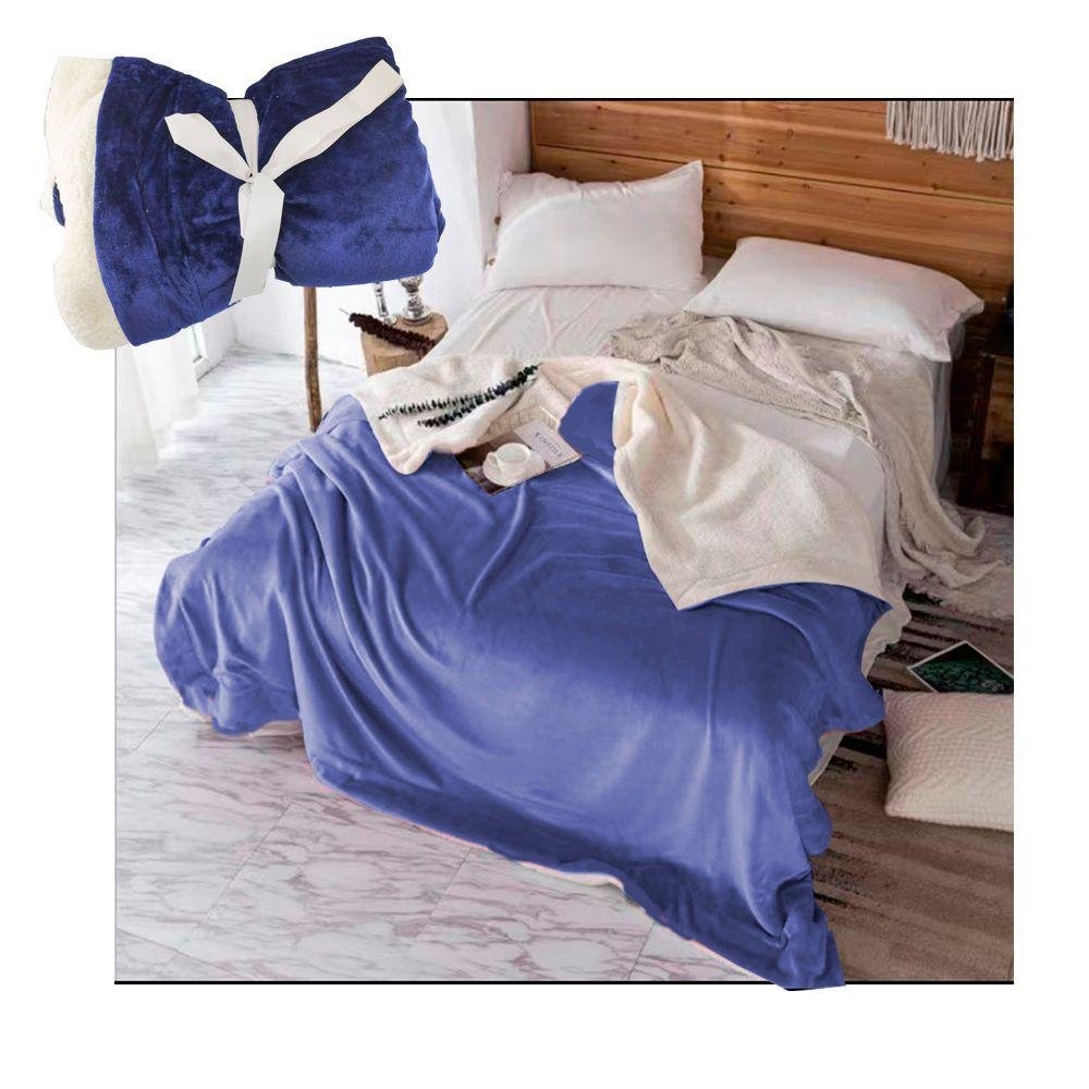 Cobertor Manta King Edredom Microfibra Dupla Face Carneiro Extra Macia Reversa