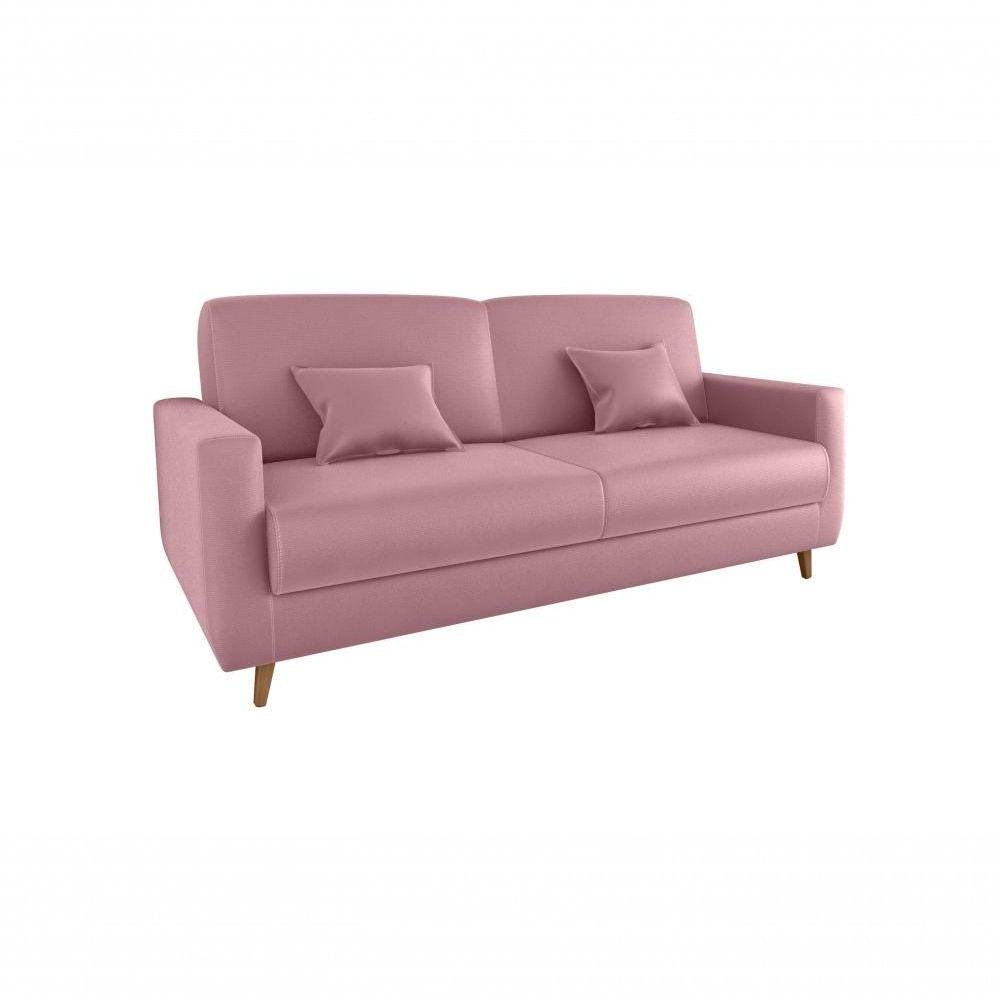 Turke Rosa Sofá Cama Emília 2 Lugares 190cm Veludo Turkey Rosa Matrix - Camicado