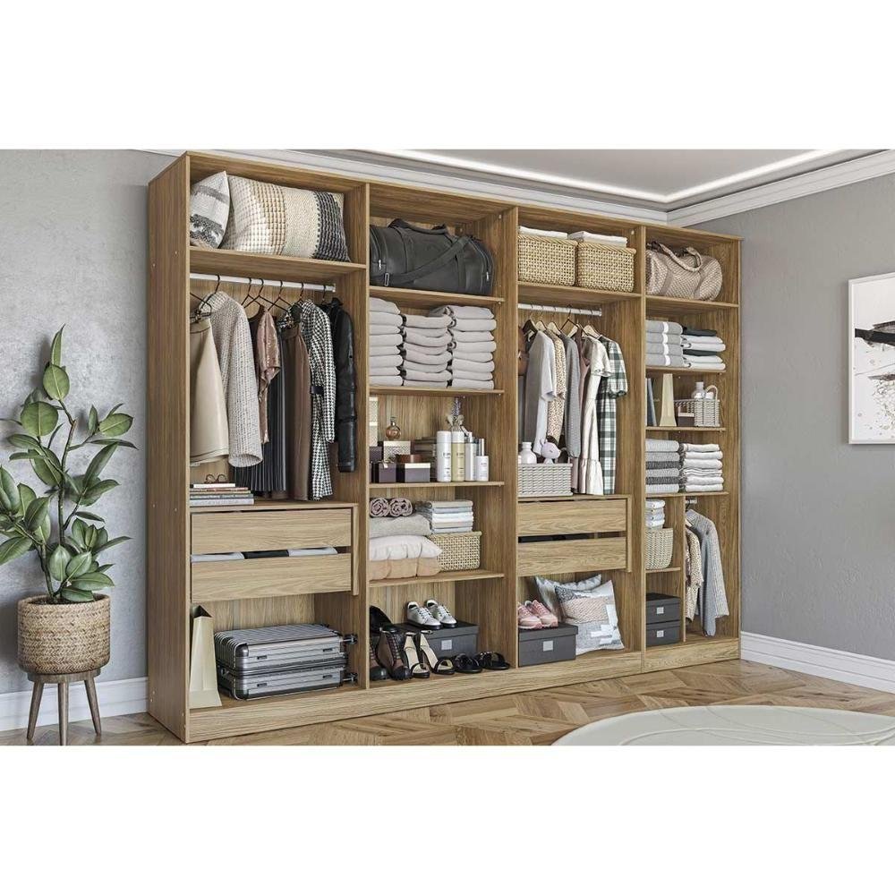 Guarda Roupa Closet Casal Adapt 2 Peças (2 Armários Abertos) Qcm132 ...