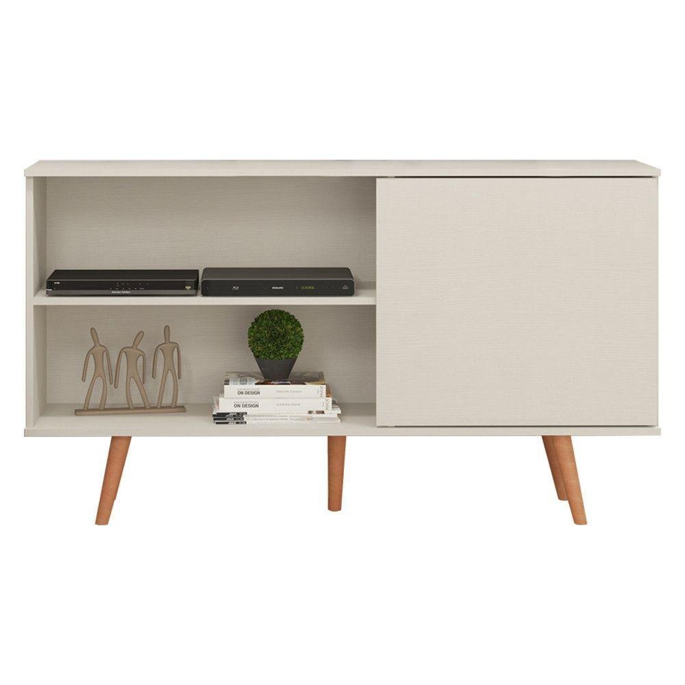 Padua Rear Rack Rack Retrô Pádua Tv 60 Pol 2 Nichos 2 Portas Menu Móveis Branco - Camicado