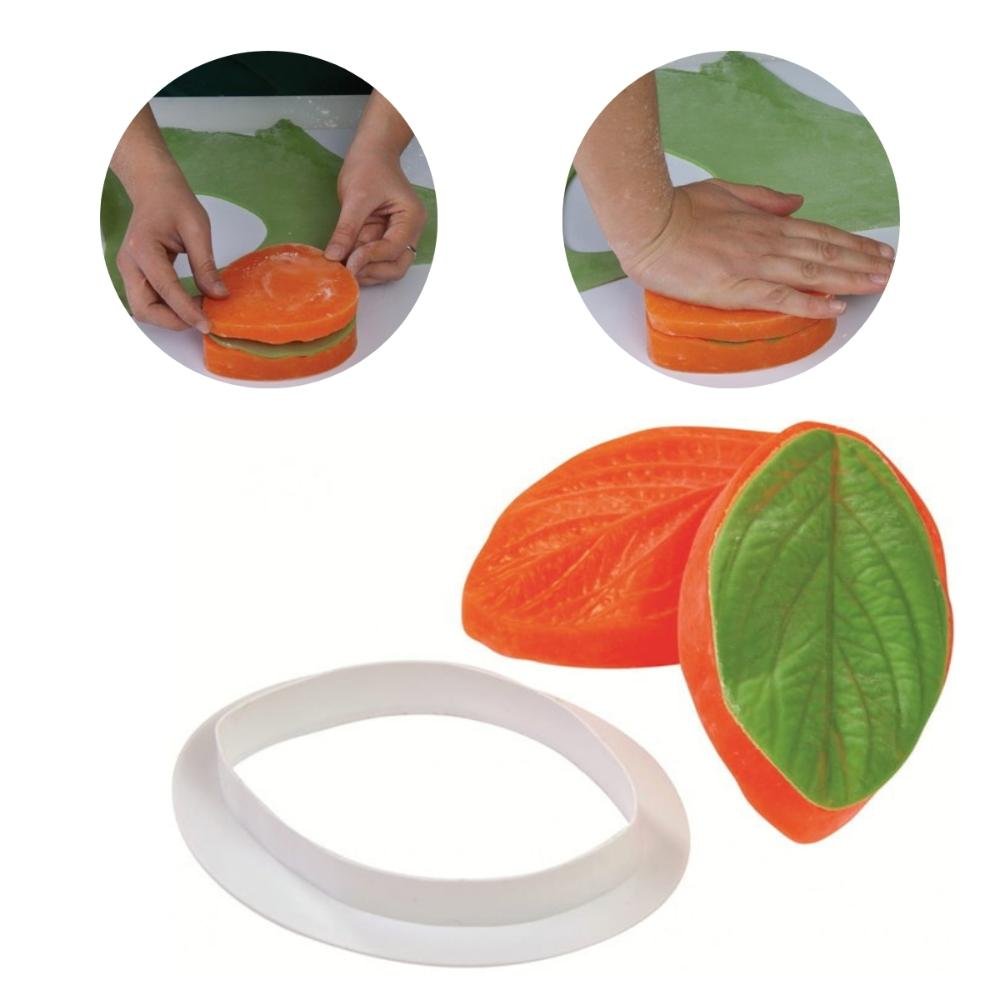 Molde Folhas Carimbo Decorativo Cupcake Maçapão Martellato