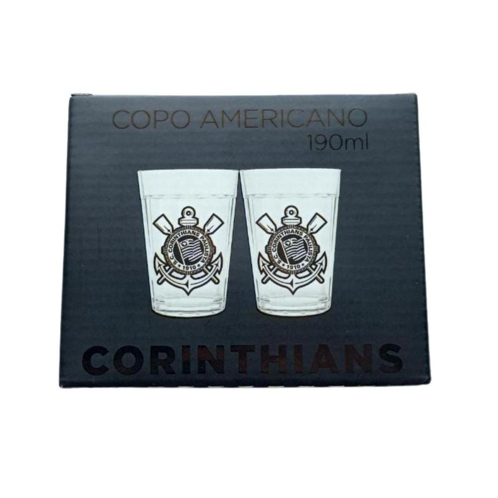 Jogo 2 Copos Americanos Prime Corinthians Branco 190ml Luva com Caixa -  Camilo's Variedades