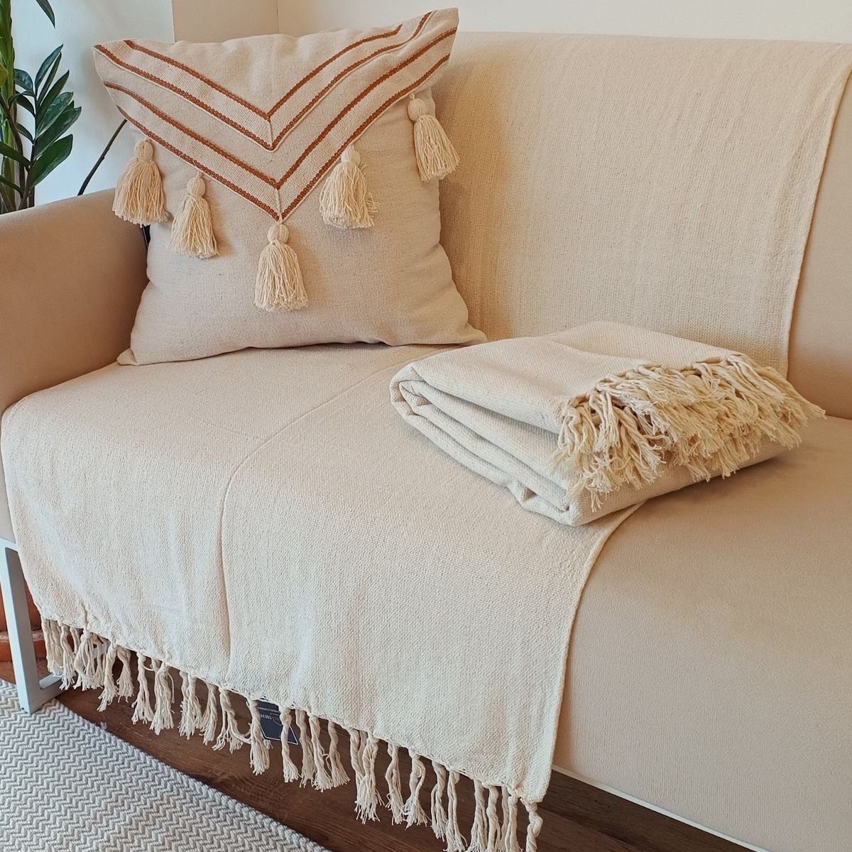 Manta para sofa em Algodao Cru 1,40 X 2,40