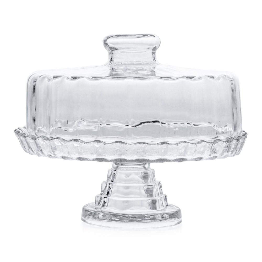 Prato para Bolo, Boleira, Porta Bolo de Vidro com Tampa e Base - Veneto 