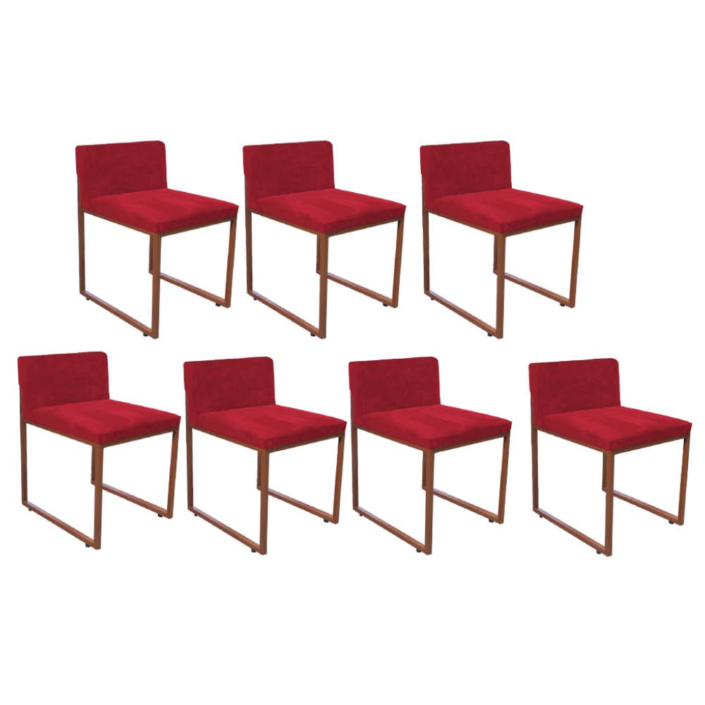 Kit 07 Cadeiraa De Jantar Escritório Recepção Lee Office Industrial