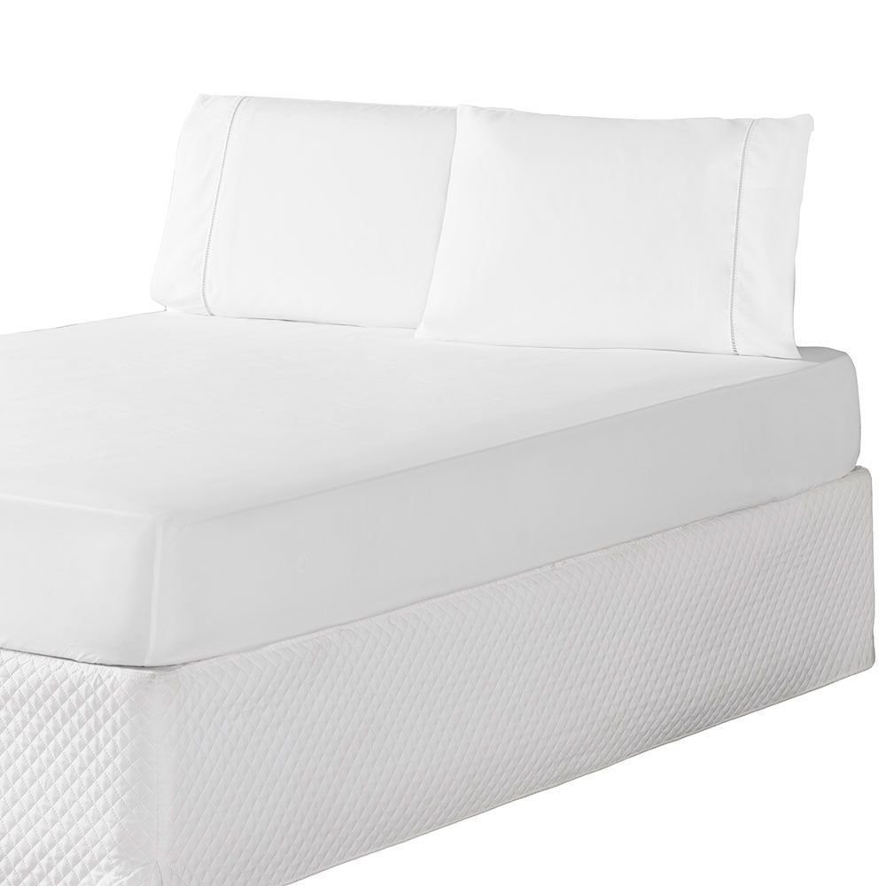 Jogo de Lençol Solteiro 2 Peças Laura 200 Fios 100% Poliéster - Branco