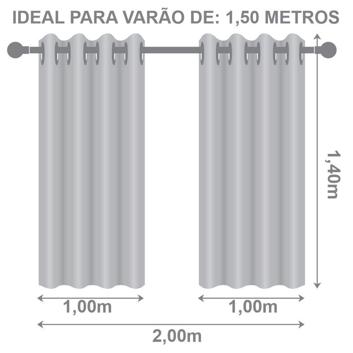 Cortina Blackout Pvc Com Tecido Voil Xadrez 2,00 M X 1,40 M