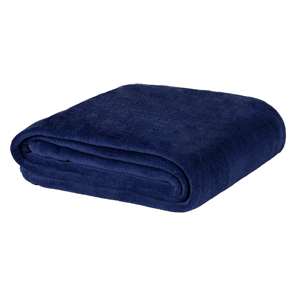 Cobertor Coberta Soft Touch Queen Mantinha Fleece - Azul Marinho