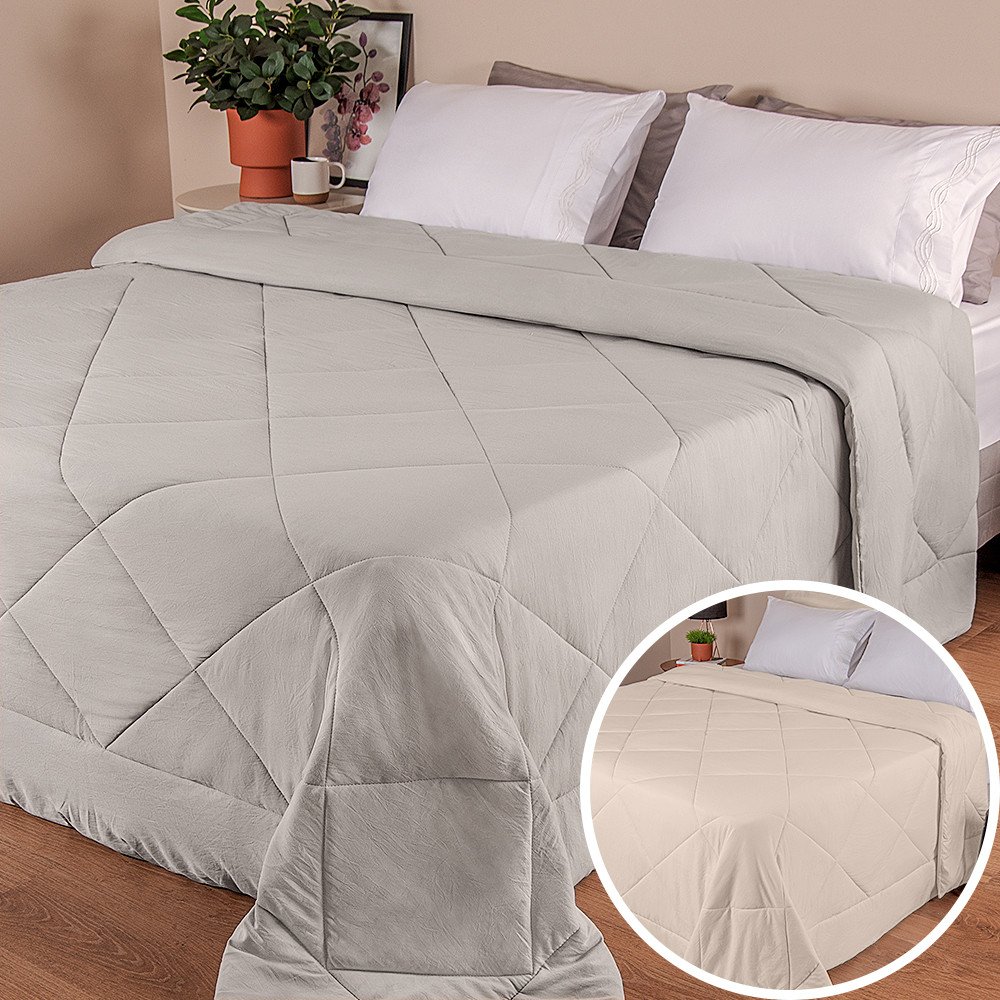 Edredom Queen Premium em Percal Acetinado Toque de Pluma 240x260cm - BF Colchões