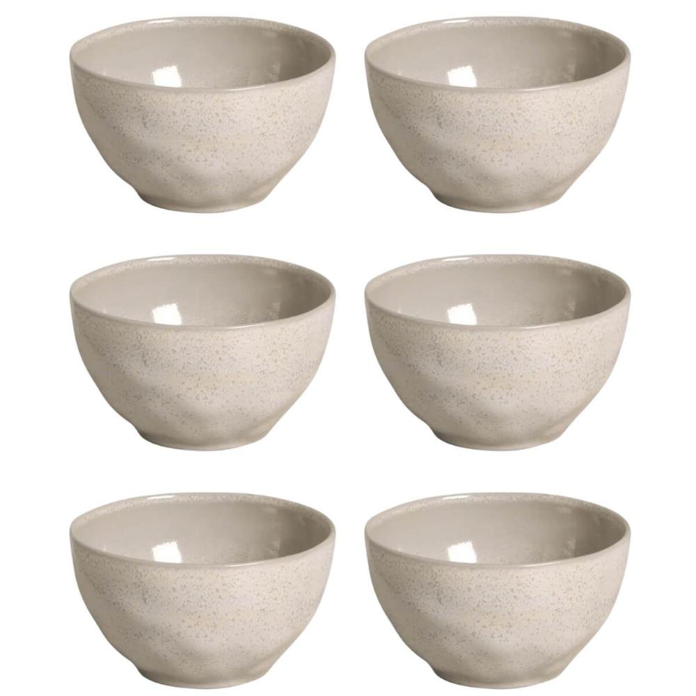6 Bowls de Cerâmica Off White 558ml Tigelas Porto Brasil Cal