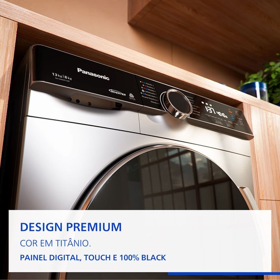Lava e Seca Intuitive+ Panasonic 13kg/8kg Max Wash Função Vapor+