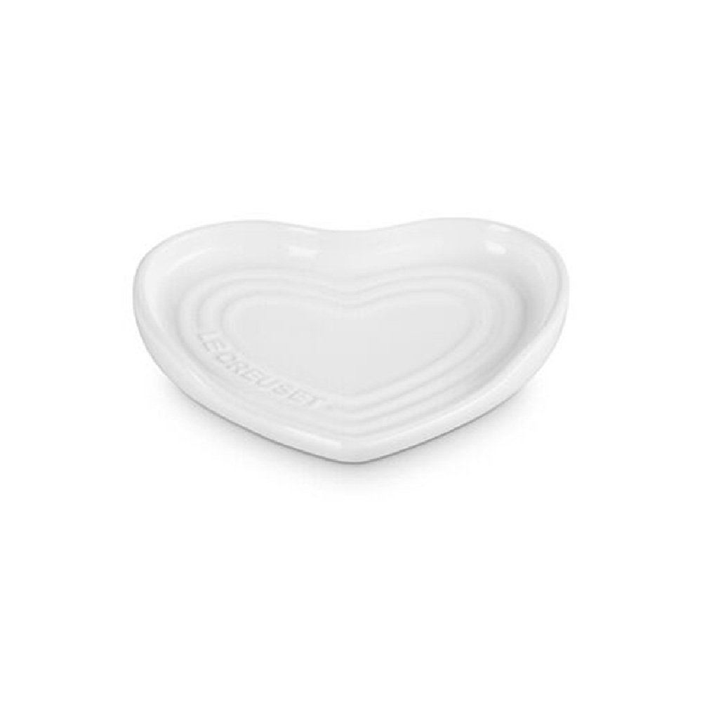 DESCANSO PARA COLHER LE CREUSET CORACAO 13CM EM CERAMICA BRANCO 71509130100000