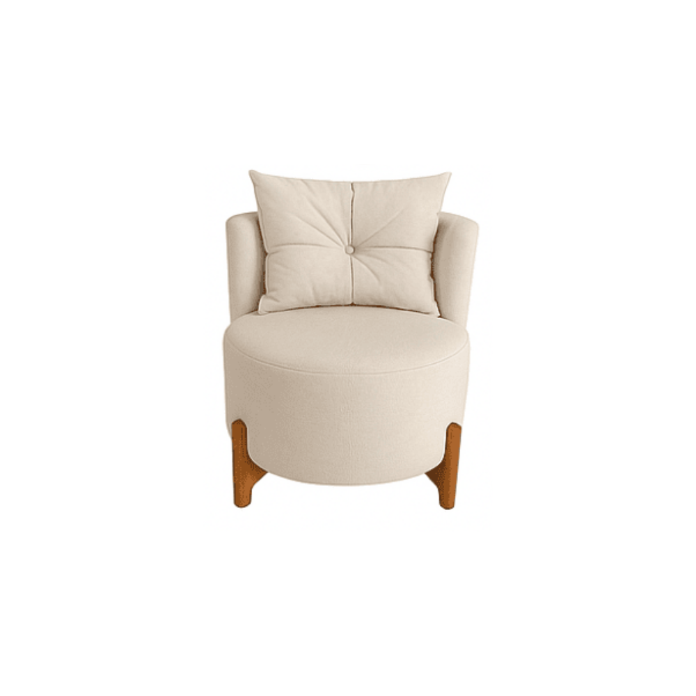 Poltrona Orgânica Curva Luna Boucle Bege - Montanaris Decor - Camicado