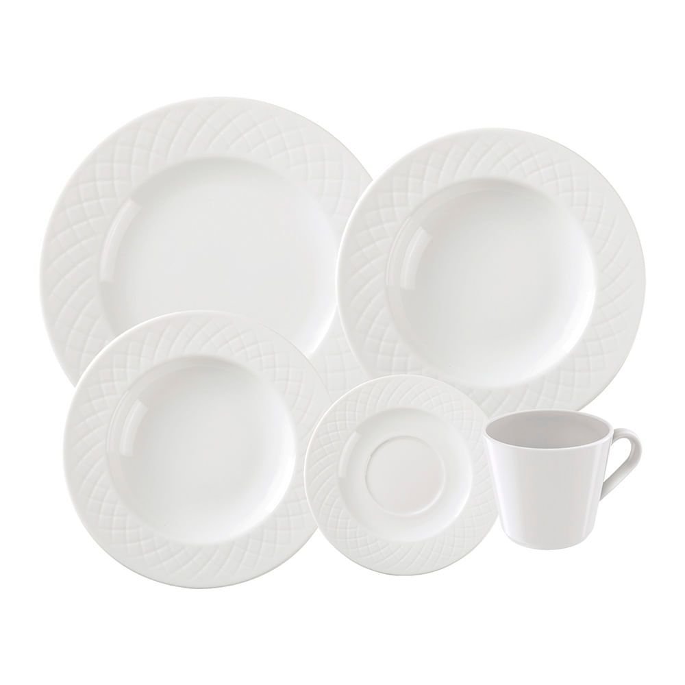 Aparelho de Jantar Tramontina Ingrid 20 Peças em Porcelana Branca