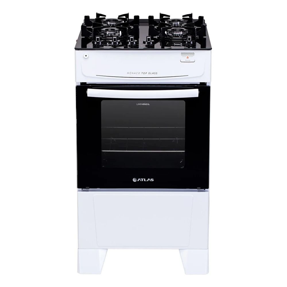 FOGÃO 4B MÔNACO TOP GLASS MESA DE VIDRO- BRANCO