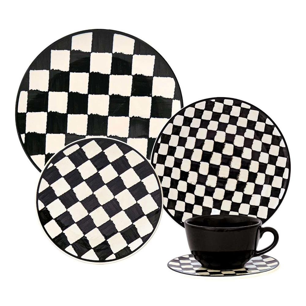 Jogo de Jantar Chá 30 Peças Cerâmica Oxford Unni Damas: Atitude