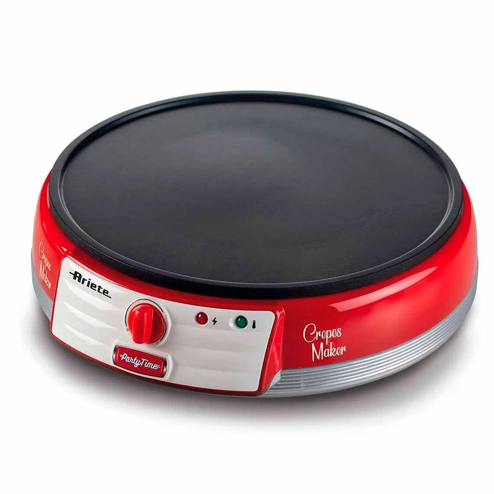 Máquina para crepes Ariete 202 Retrô Party Time vermelha 1000w 220 volts