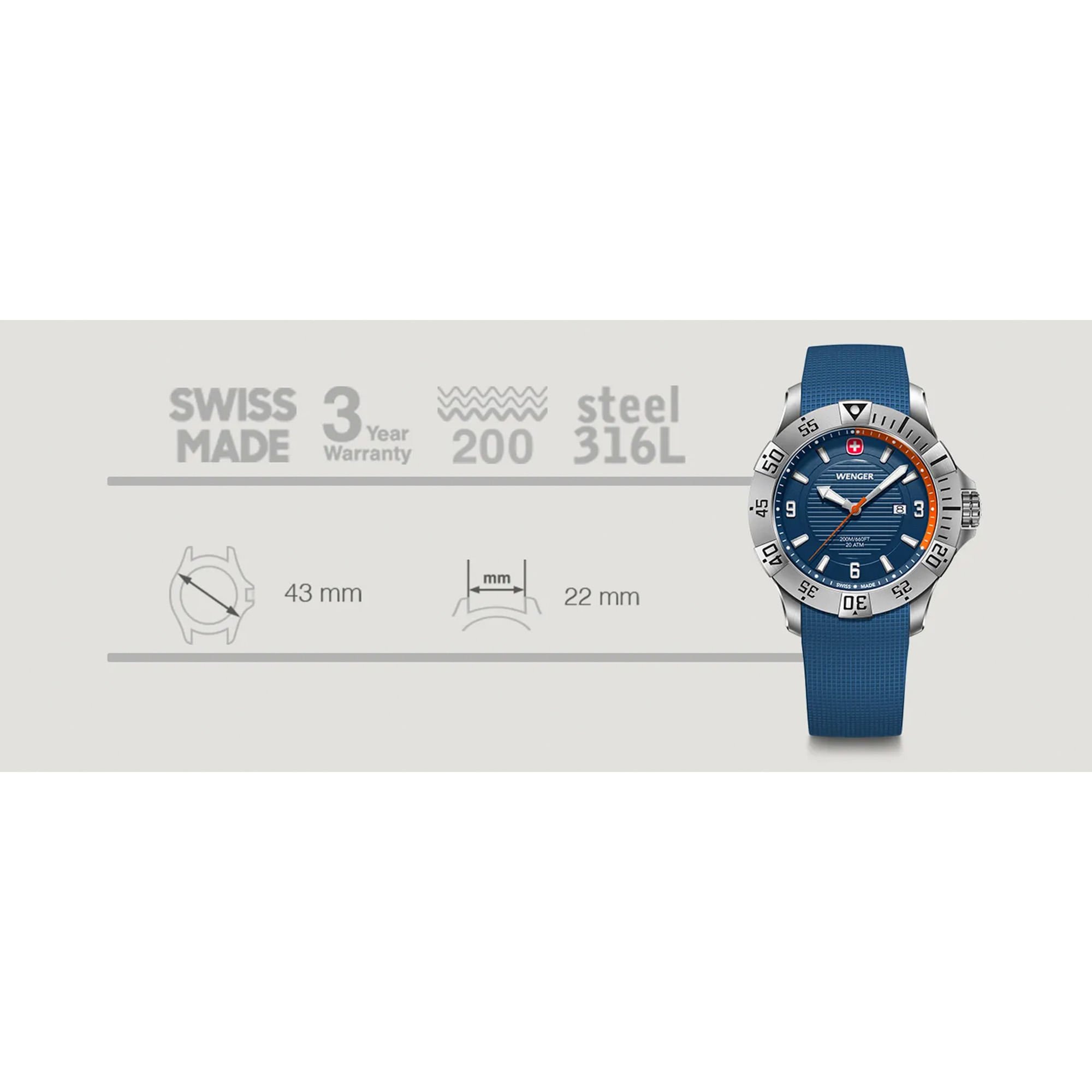 Relógio Masculino Seaforce Mostrador Azul Azul 4