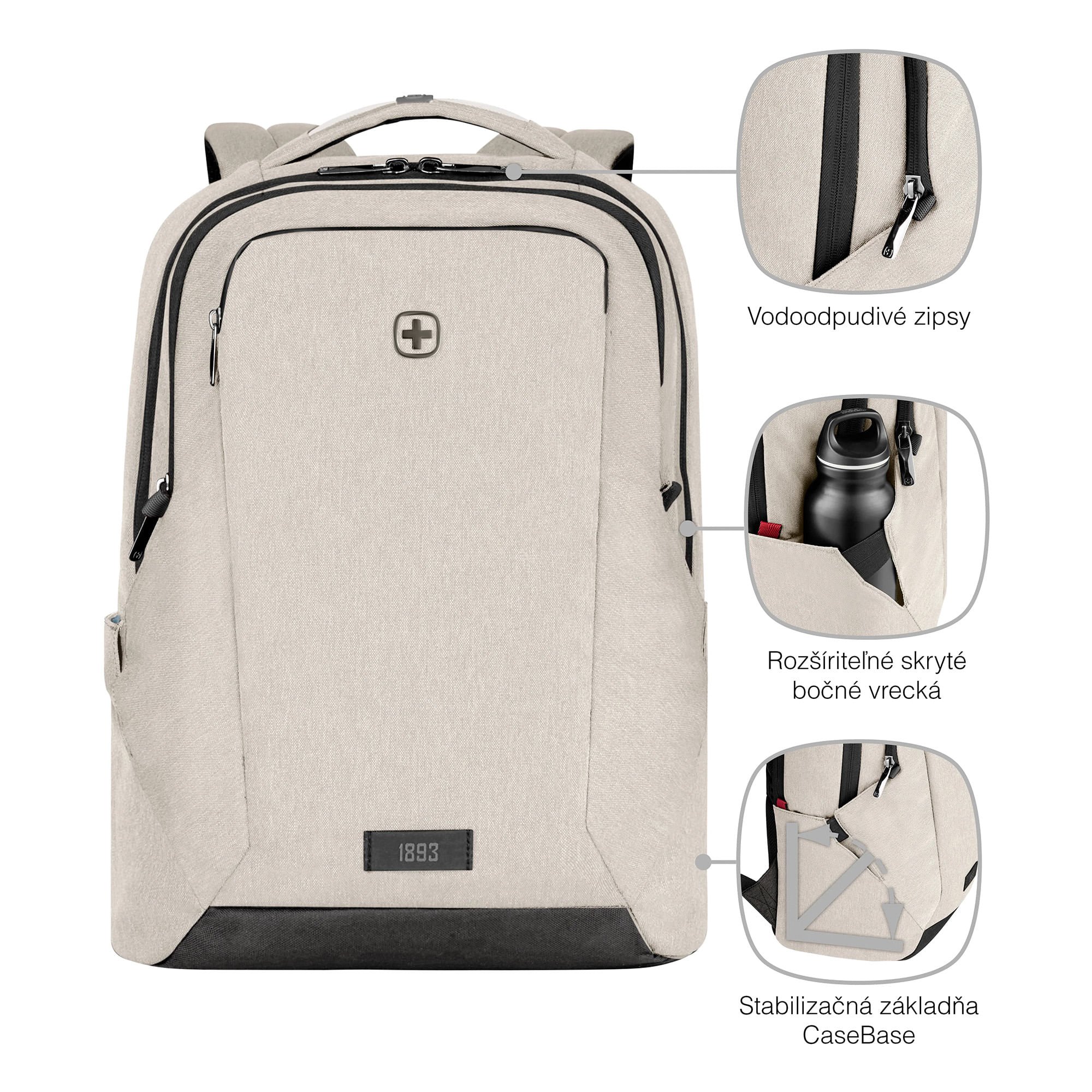MX PROFESSIONAL | MOCHILA PARA NOTEBOOK 16” COM BOLSO PARA TABLET Off White 8