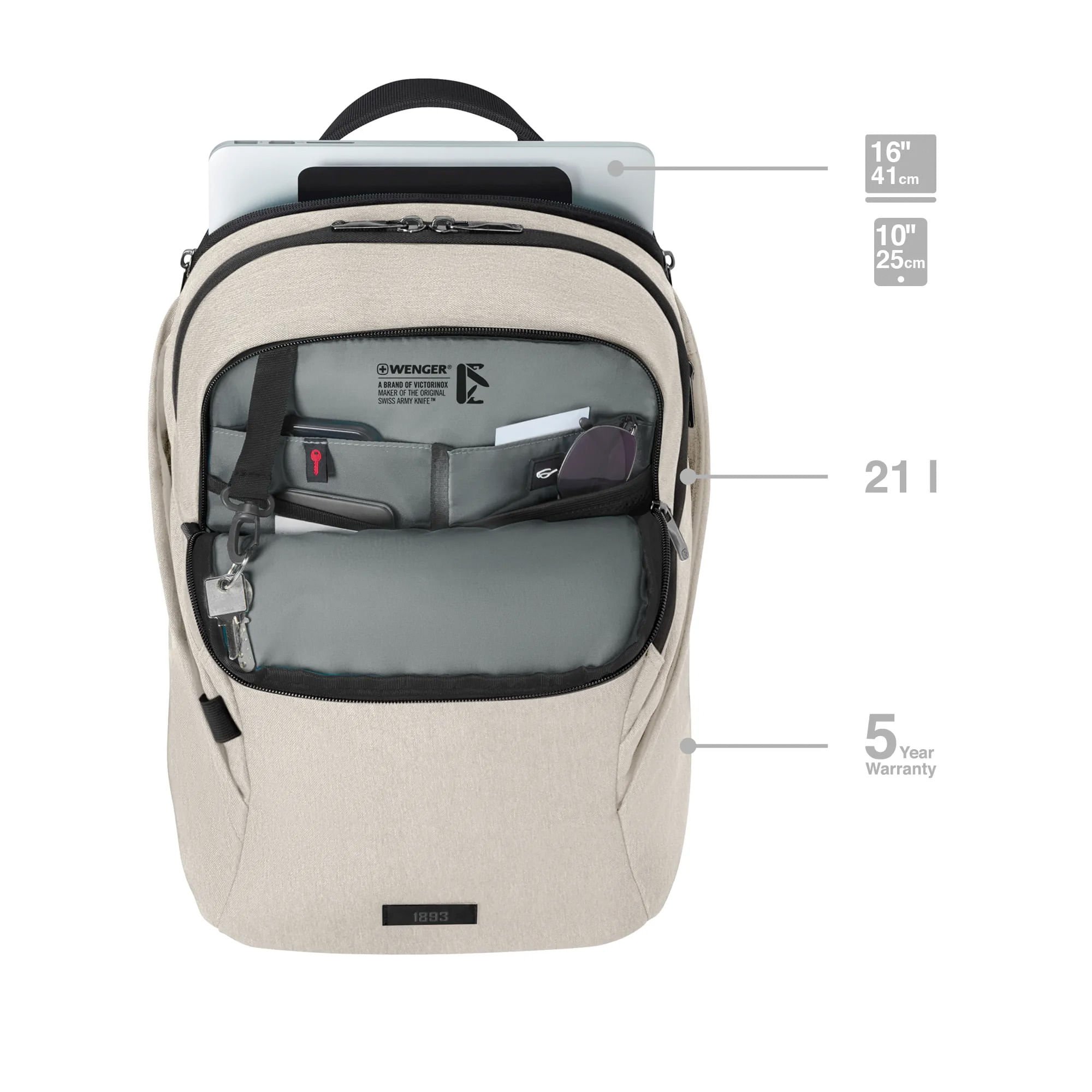 MX LIGHT | MOCHILA PARA NOTEBOOK 16” COM BOLSO PARA TABLET Off White 8