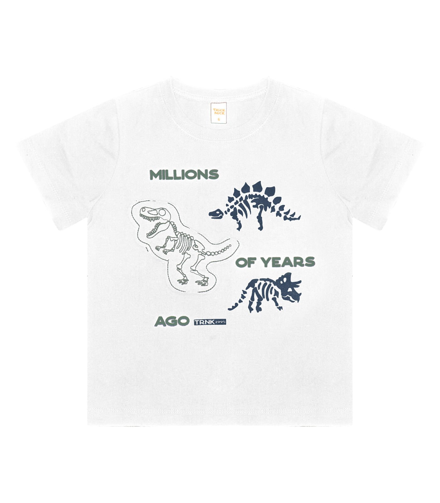 Camiseta Estampada Dinossauros Trick Nick Branco