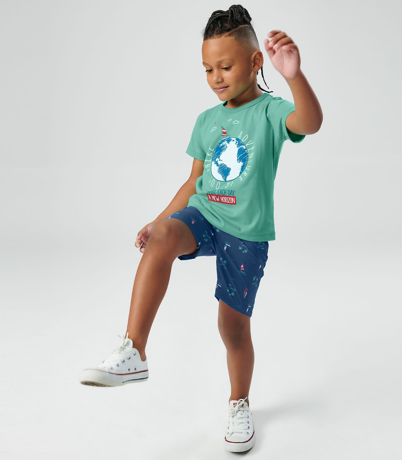 Conjunto Camiseta com Bermuda World Rovitex Kids Verde