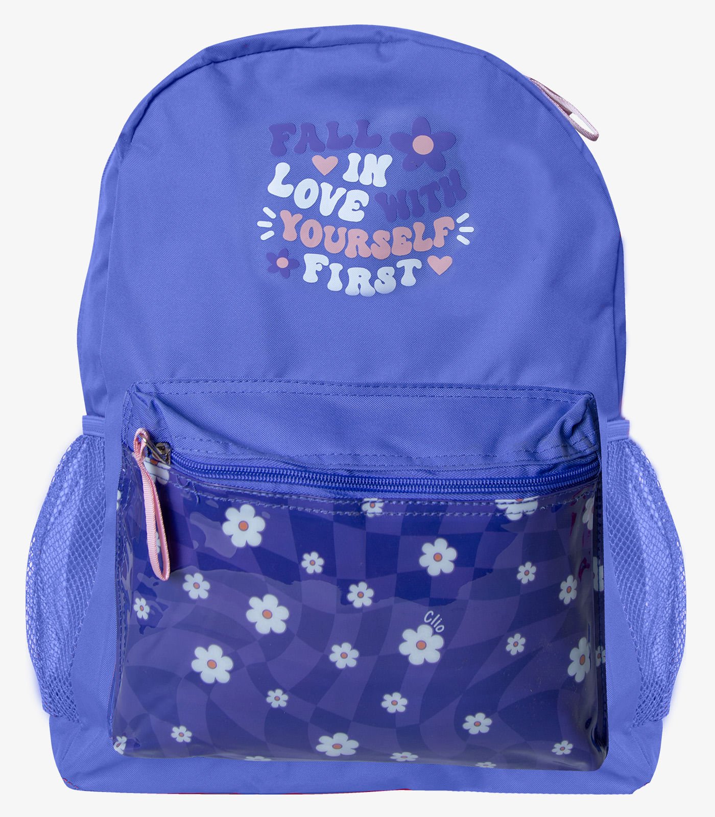 Mochila Escolar Feminina Estampada Flores Clio Azul Azul 1