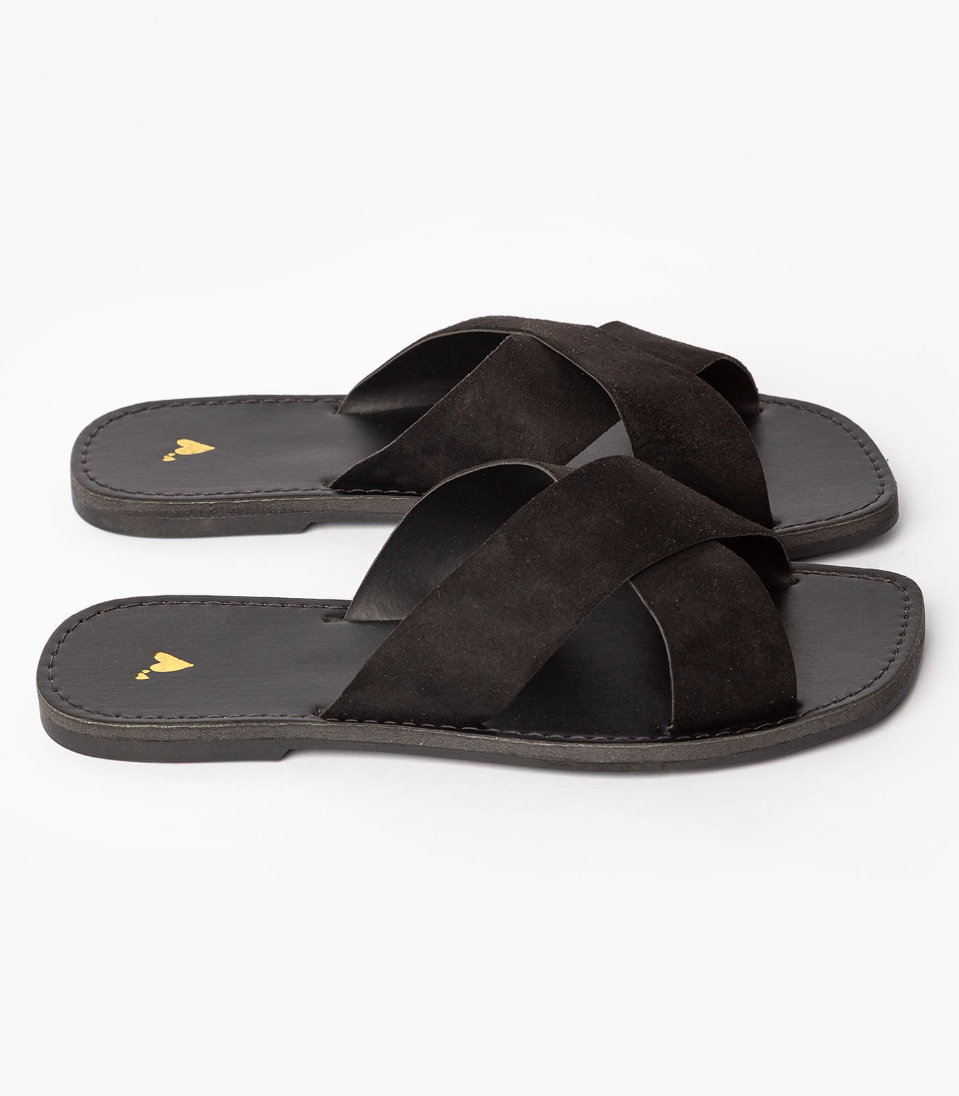 Sandália Rasteirinha Com Tiras Largas Select Preto Preto 4