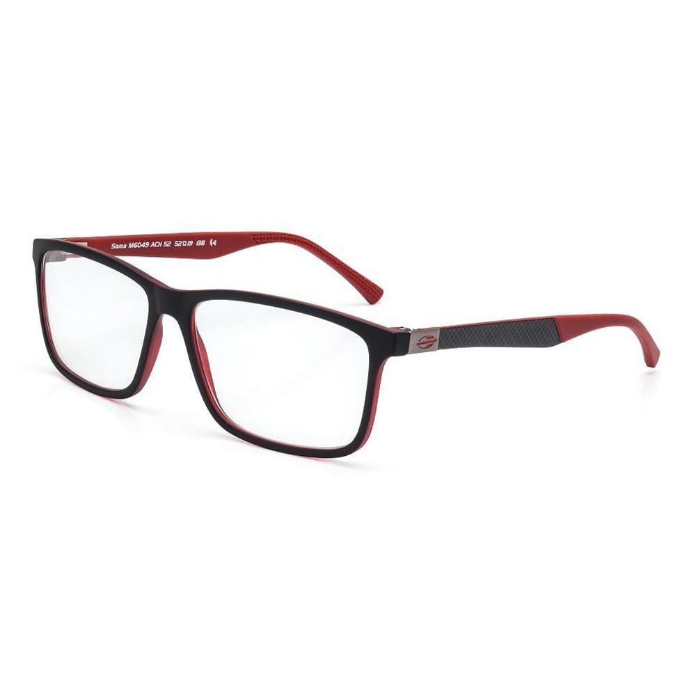 Óculos de grau mormaii sama preto parede vermelho fosco