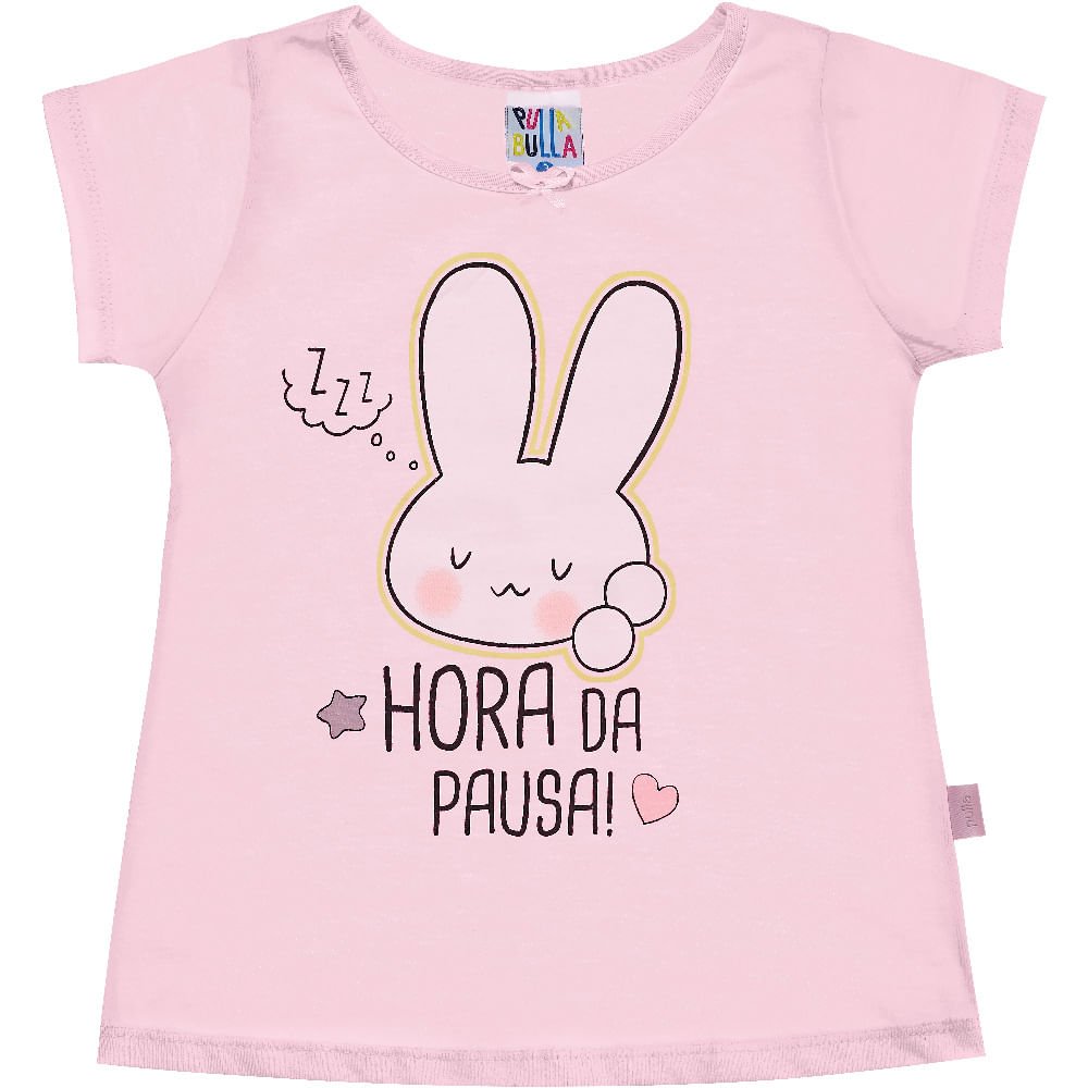 Pijama Rosa Bebê - Infantil Menina Meia Malha 42708-719