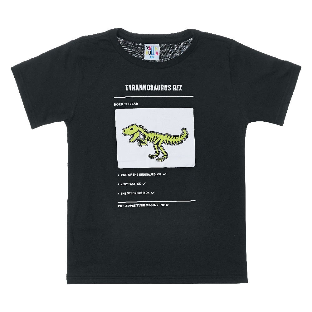 Camiseta Preto - Infantil Menino Meia Malha 43858-51