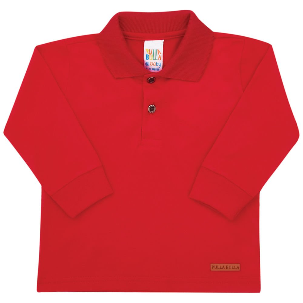 Camisa Polo Vermelho - Bebê - Menino Meia Malha 45257-65