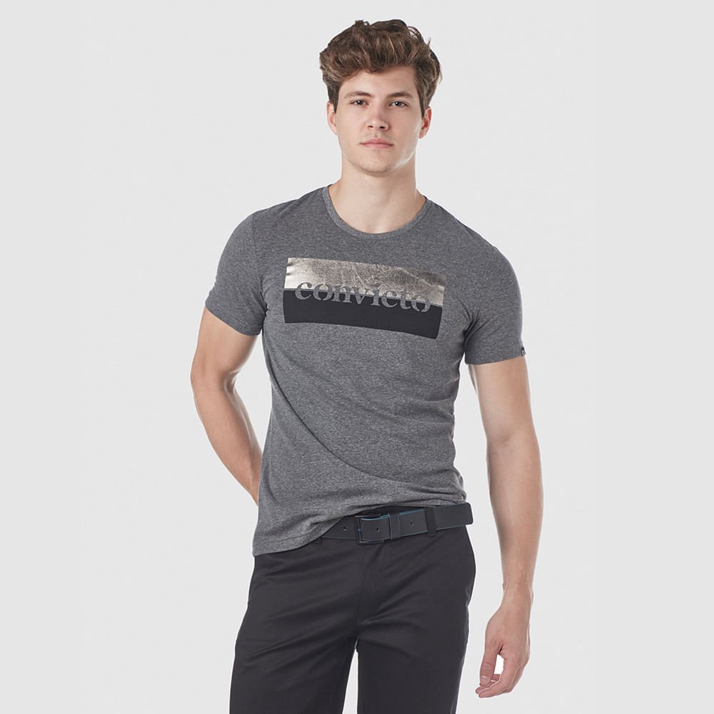 Camiseta Masculina Mescla Com Estampa Foil Convicto