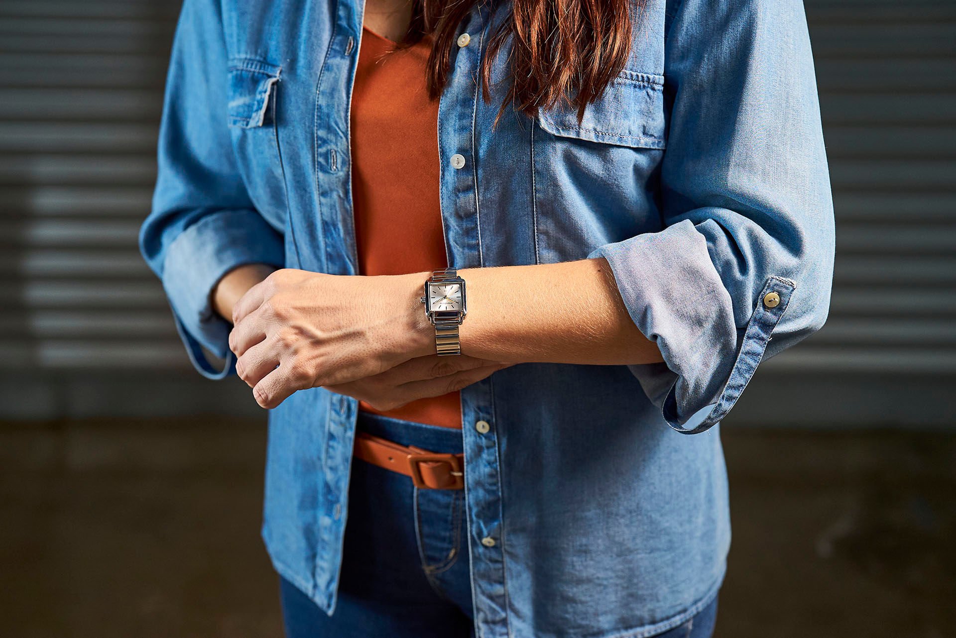 Relógio Feminino Quadrado Ponteiro Cristais Prata Prata 2