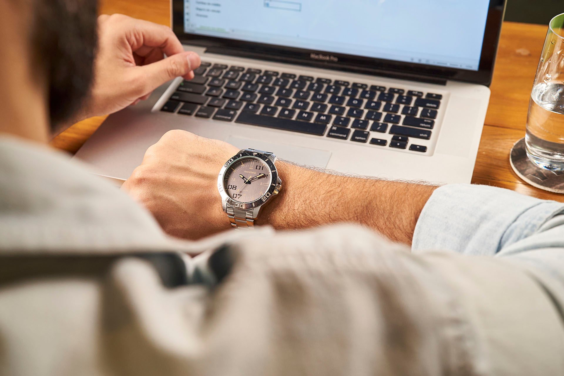 Relógio Masculino Casual Robusto Prata