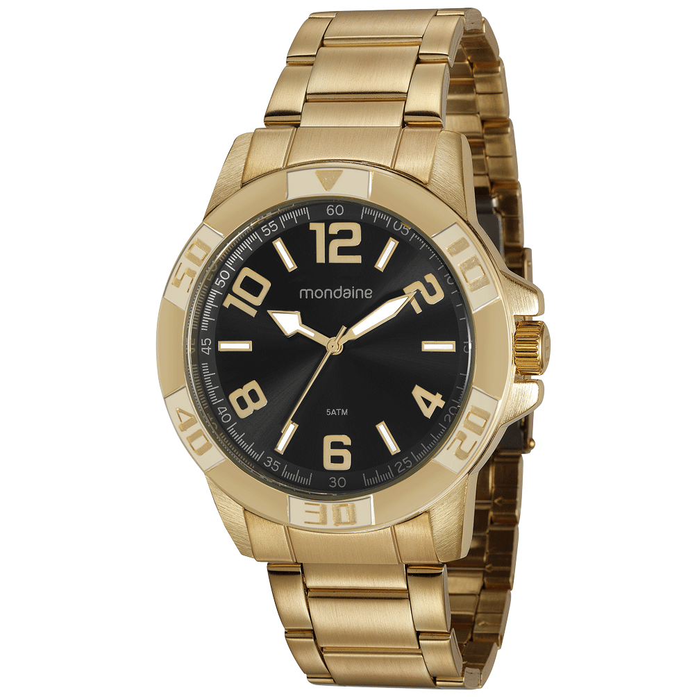 Relógio Masculino Dourado Dourado 2
