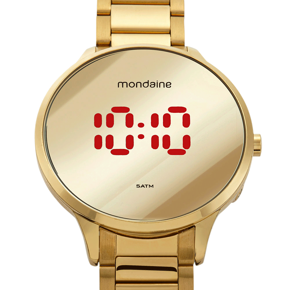 Relógio Feminino Digital Aço Dourado Dourado 2