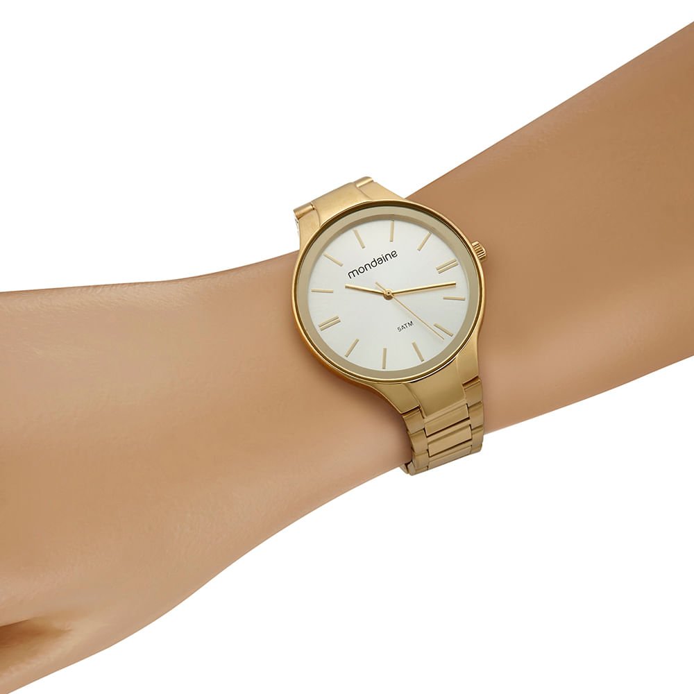 Relógio Feminino Minimalista Dourado Dourado 3