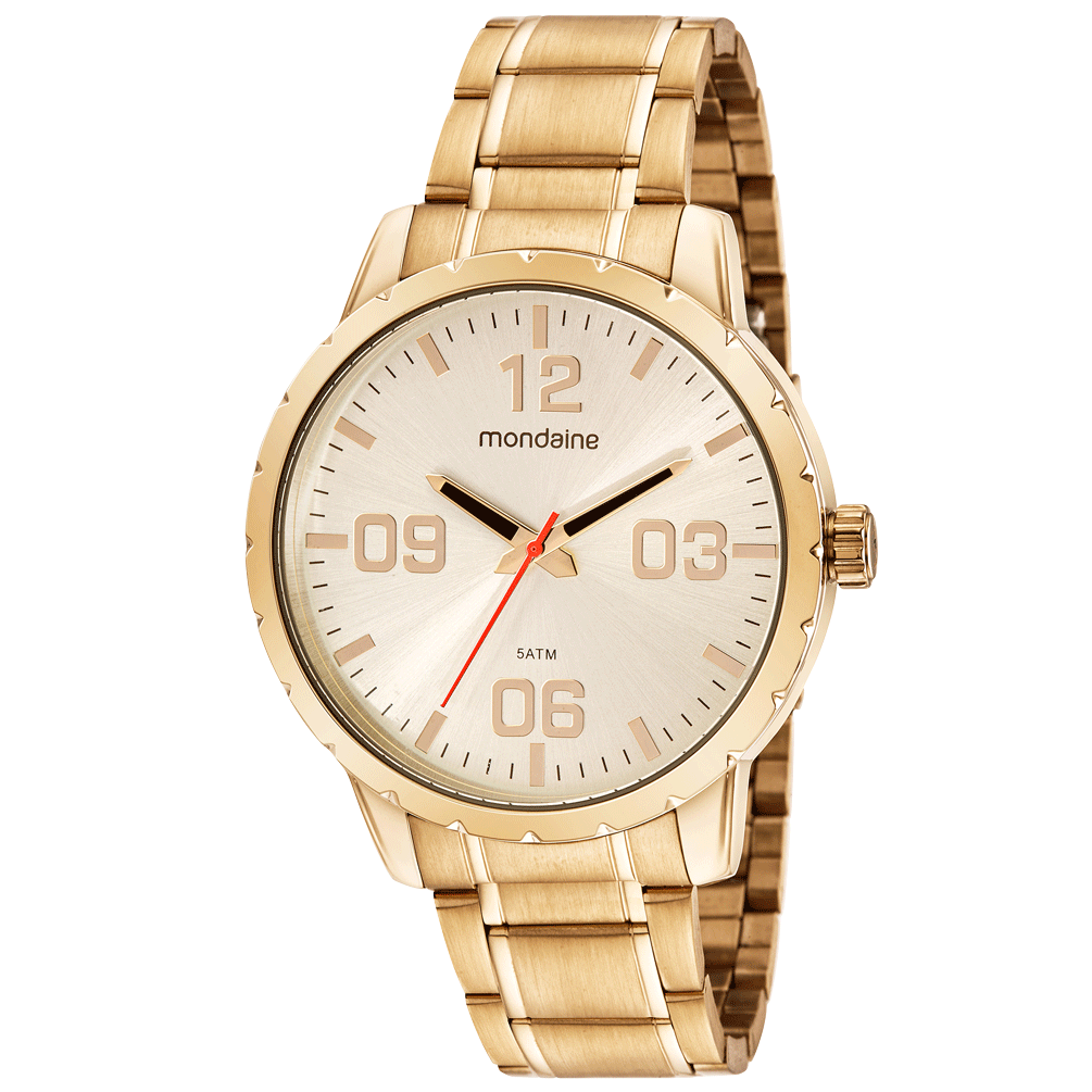 Relógio Masculino Casual Dourado Dourado 2